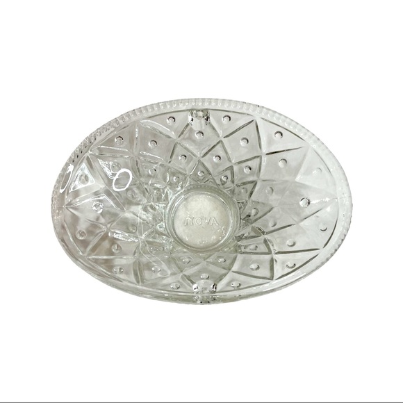 AVON 1972 Vintage Clear Glass Flower Basket Soap Dish - Picture 2 of 3